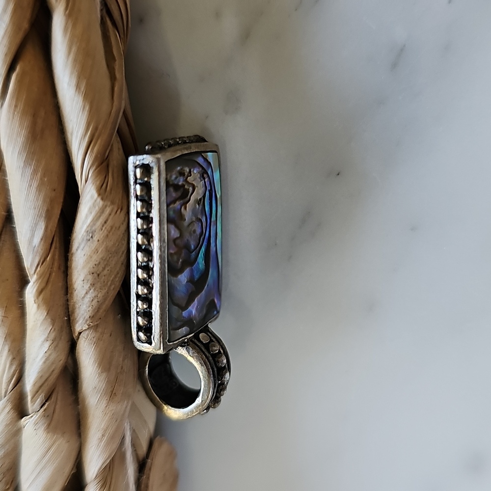 Abalone Shell Filigree Back Pendant - Picture 5 of 8